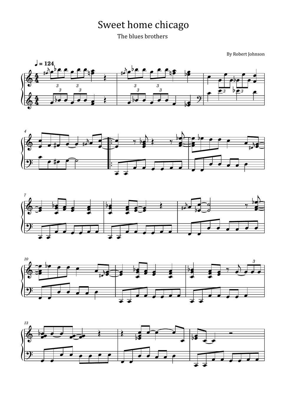 Robert johnson sweet home chicago by robert johnson sheets by poon