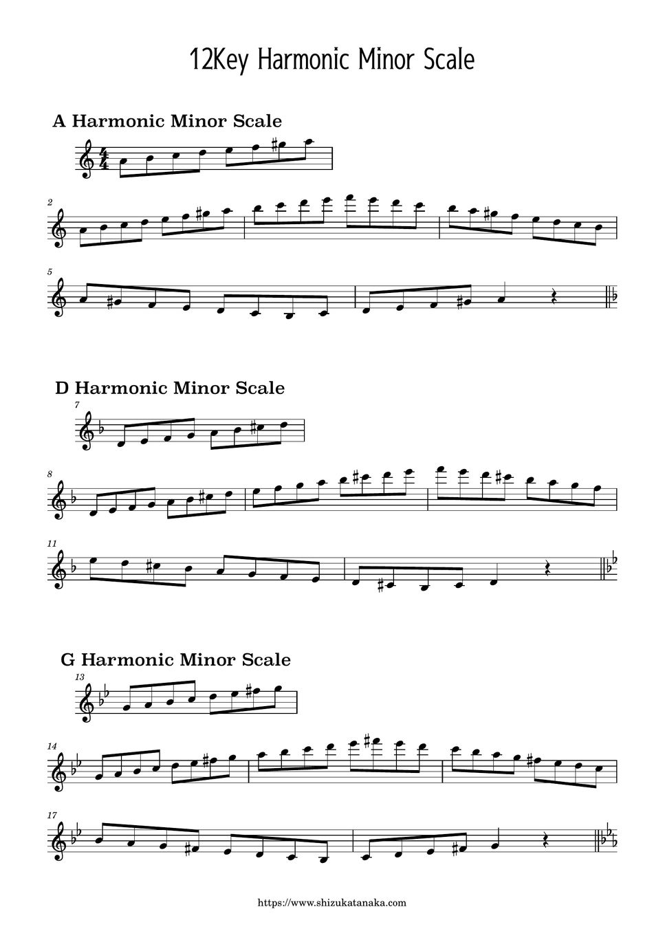 syzkah - Basic practice of Harmonic Minor scale【Alto/Tenor】 (sax ...