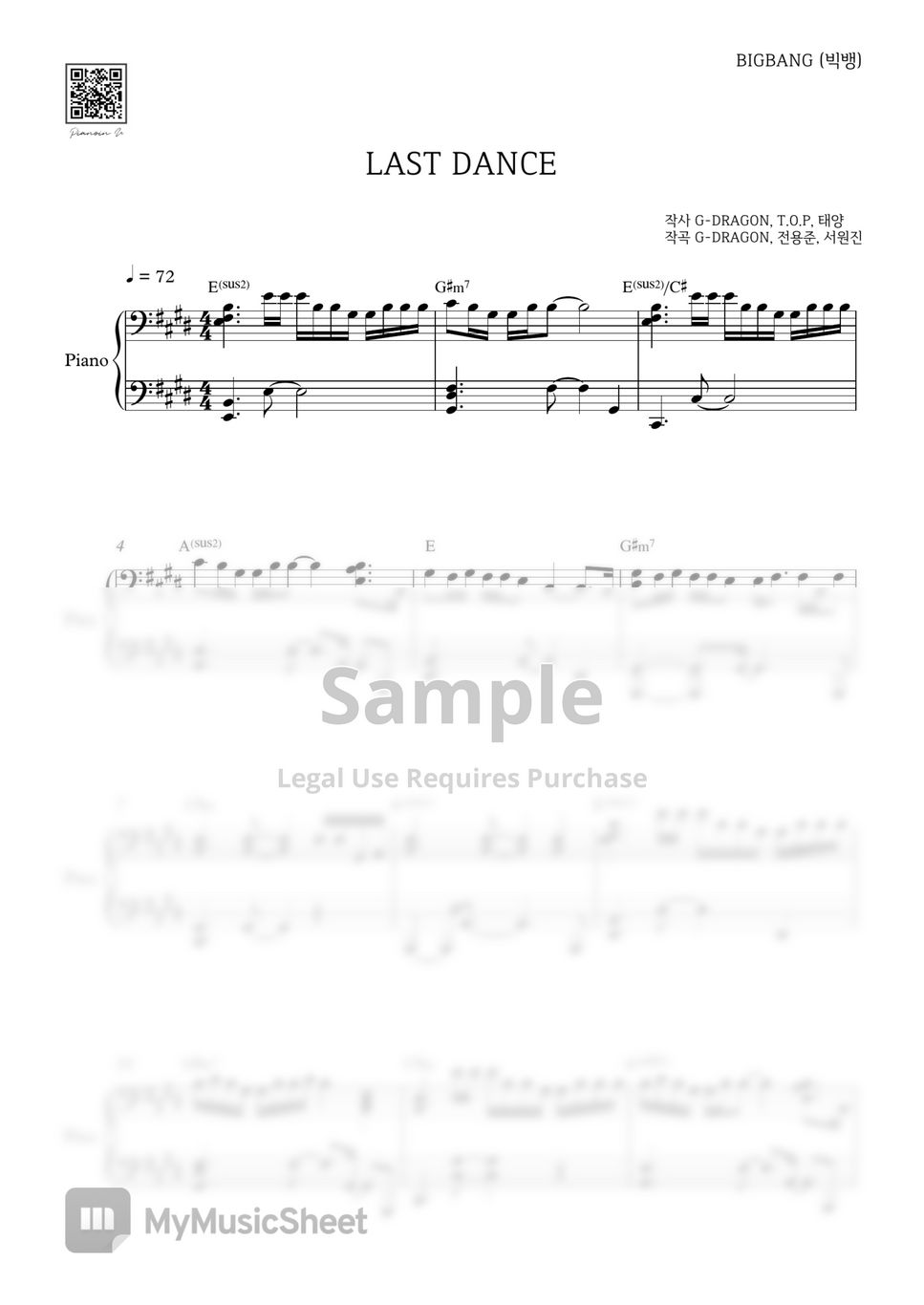 BIGBANG LAST DANCE Sheets by PIANOiNU