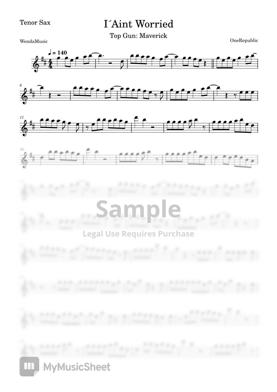 onerepublic-i-ain-t-worried-tenor-sax-sheet-by-wendamusic