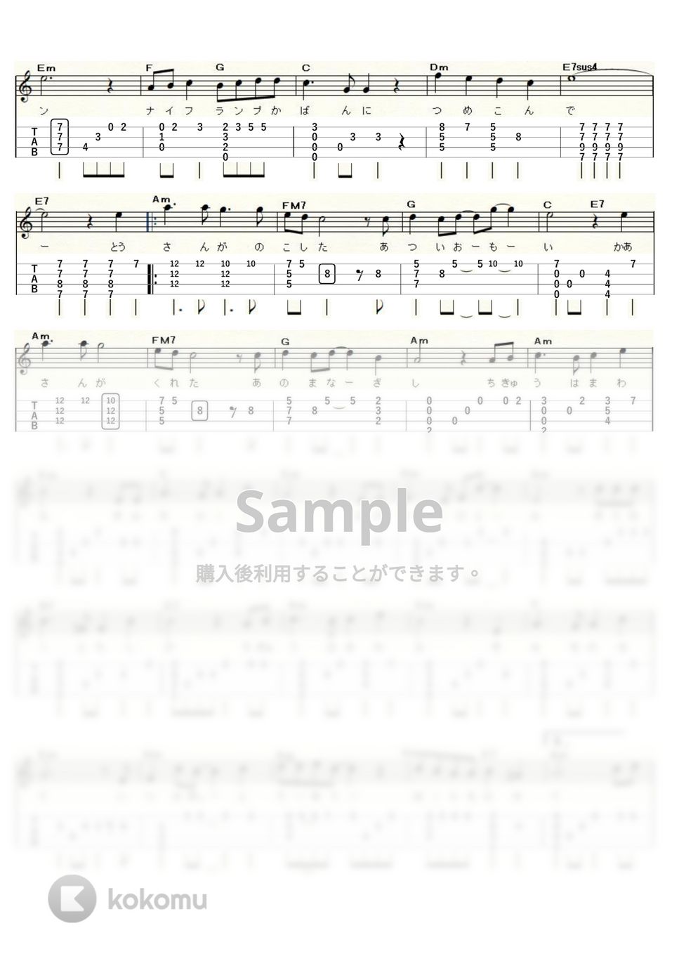 井上あずみ - 君をのせて～天空の城ラピュタ～ (ｳｸﾚﾚｿﾛ / High-G,Low-G / 中～上級) by ukulelepapa