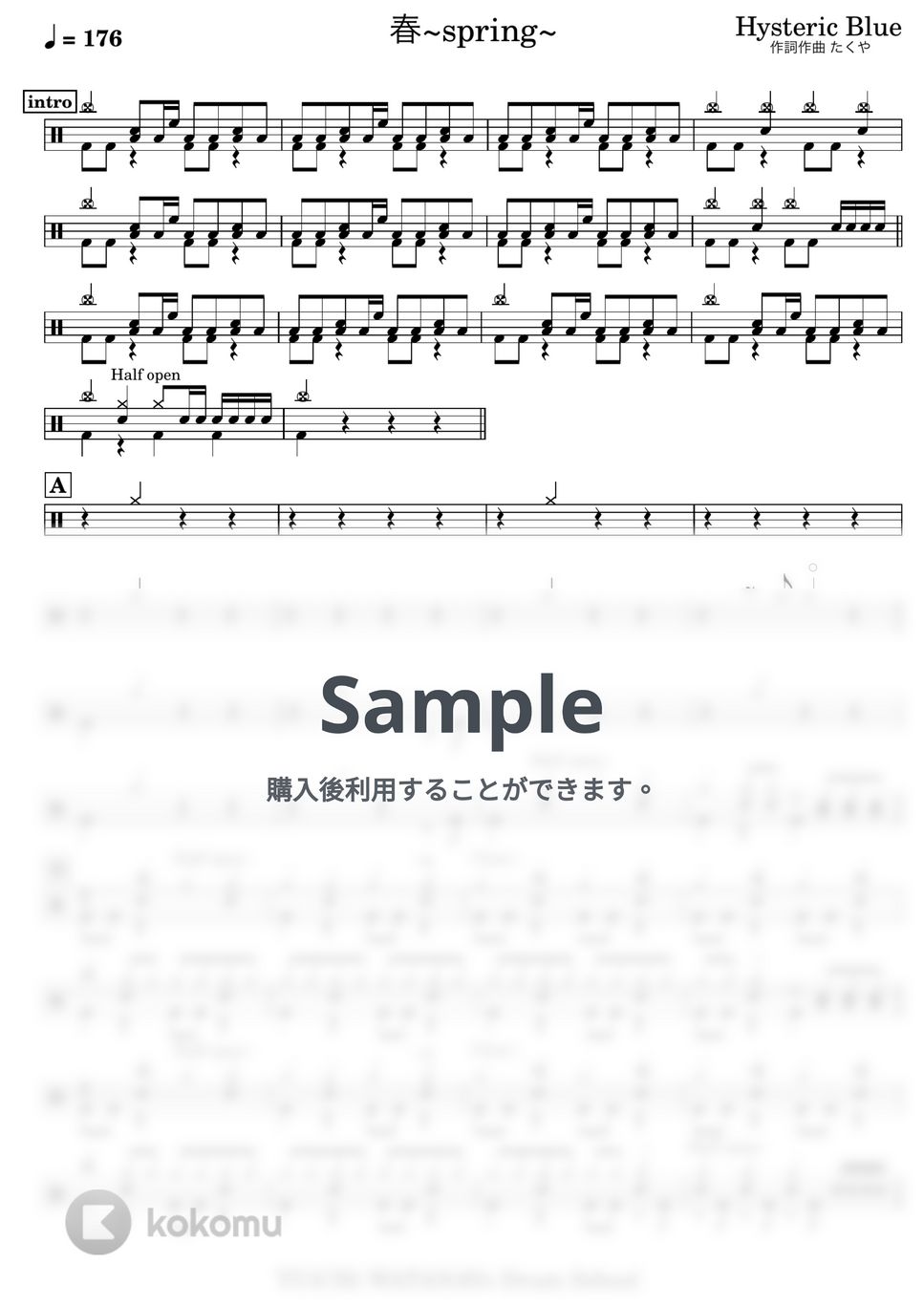 Hysteric Blue - 春~spring~ 楽譜 by わたなべゆういち。