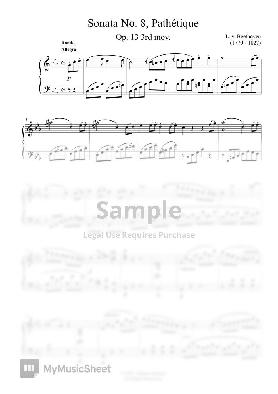 L. V. Beethoven - Pathetique (Piano Sonata No.8, 3rd mov.)