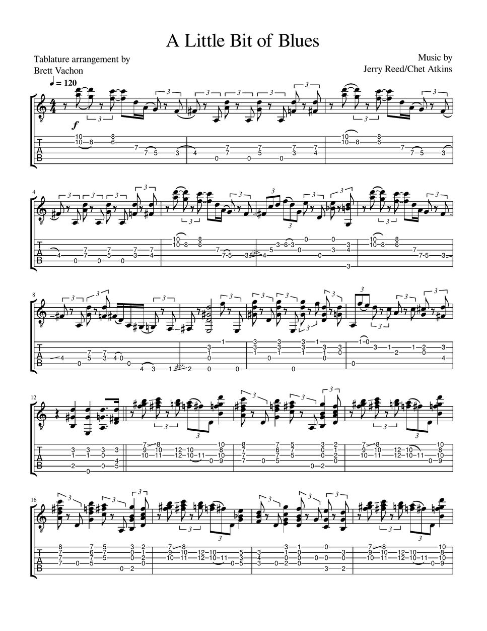 Chet atkins a little bit of blues tab by brett vachon