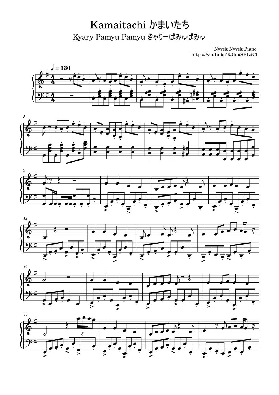 きゃりーぱみゅぱみゅ かまいたち 楽譜 by ナイヴェーク・ナイヴェーク・ピアノ