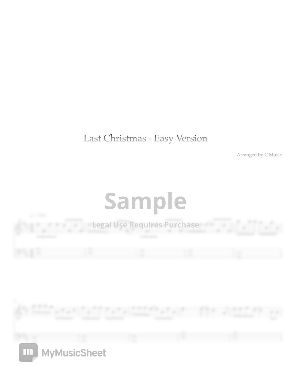 Wham! - Last Christmas (Easy Version) by C Music
