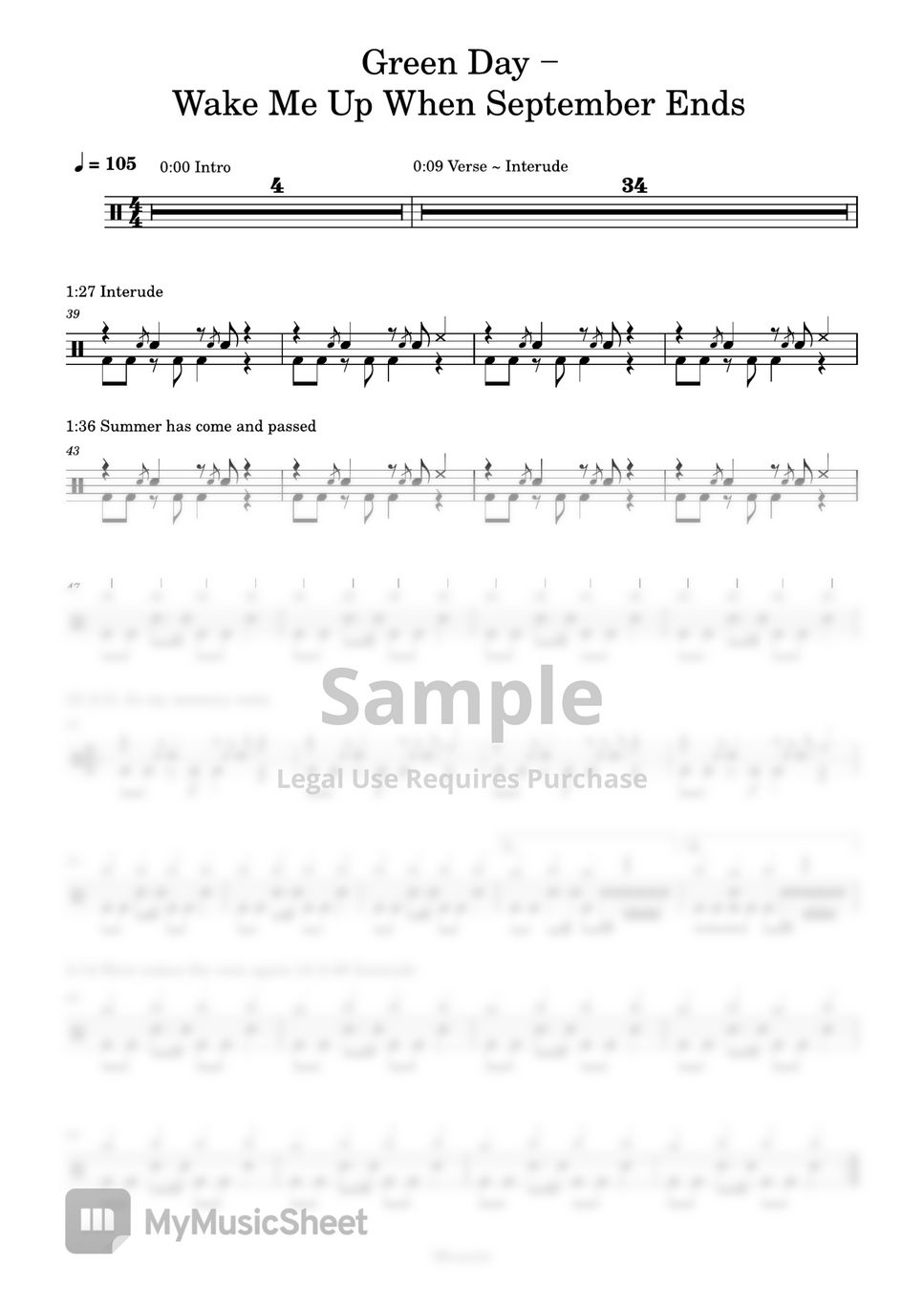 Green Day Wake Me Up When September Ends Sheets By Minusite 