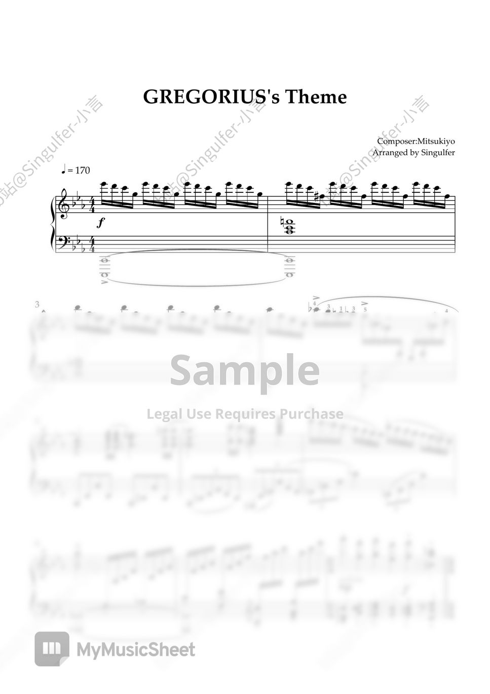碧蓝档案 - GREGORIUS's Theme (钢琴版) by Singulfer-小言
