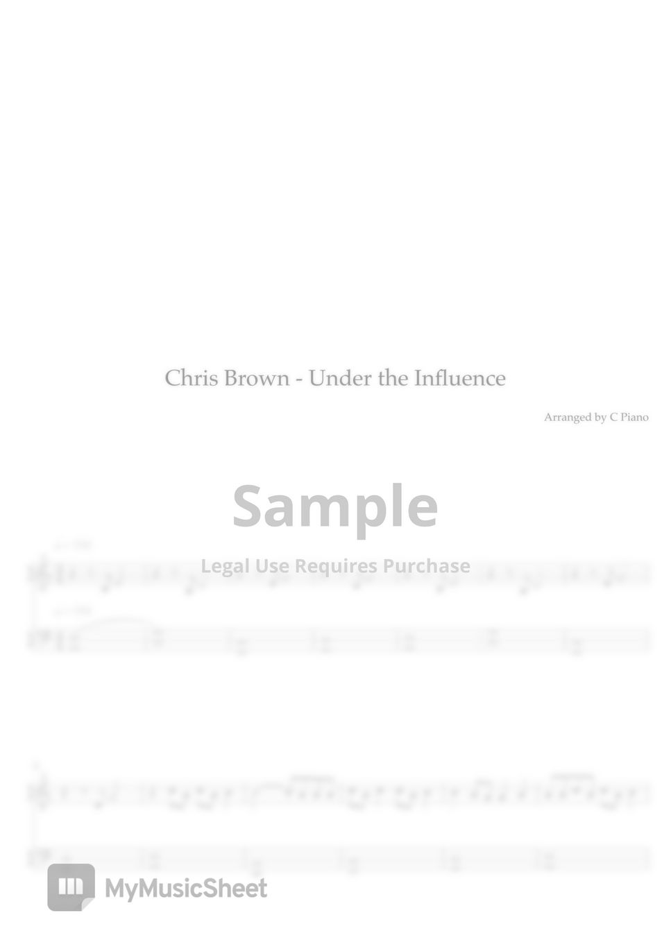 Chris Brown - Under the Influence (Easy Version) by C Piano
