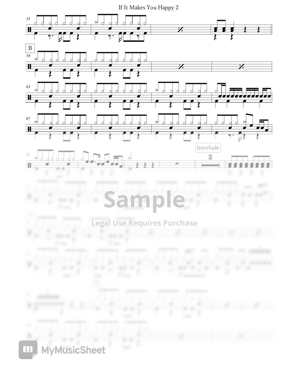 Sheryl crow if it makes you happy sheets by arkadia drums