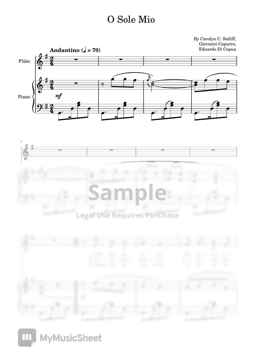 Carolyn C. Setliff, Giovanni Capurro, Eduardo Di Capua - O sole mio (Eduardo Di Capua,For Piano Accompaniment) by poon