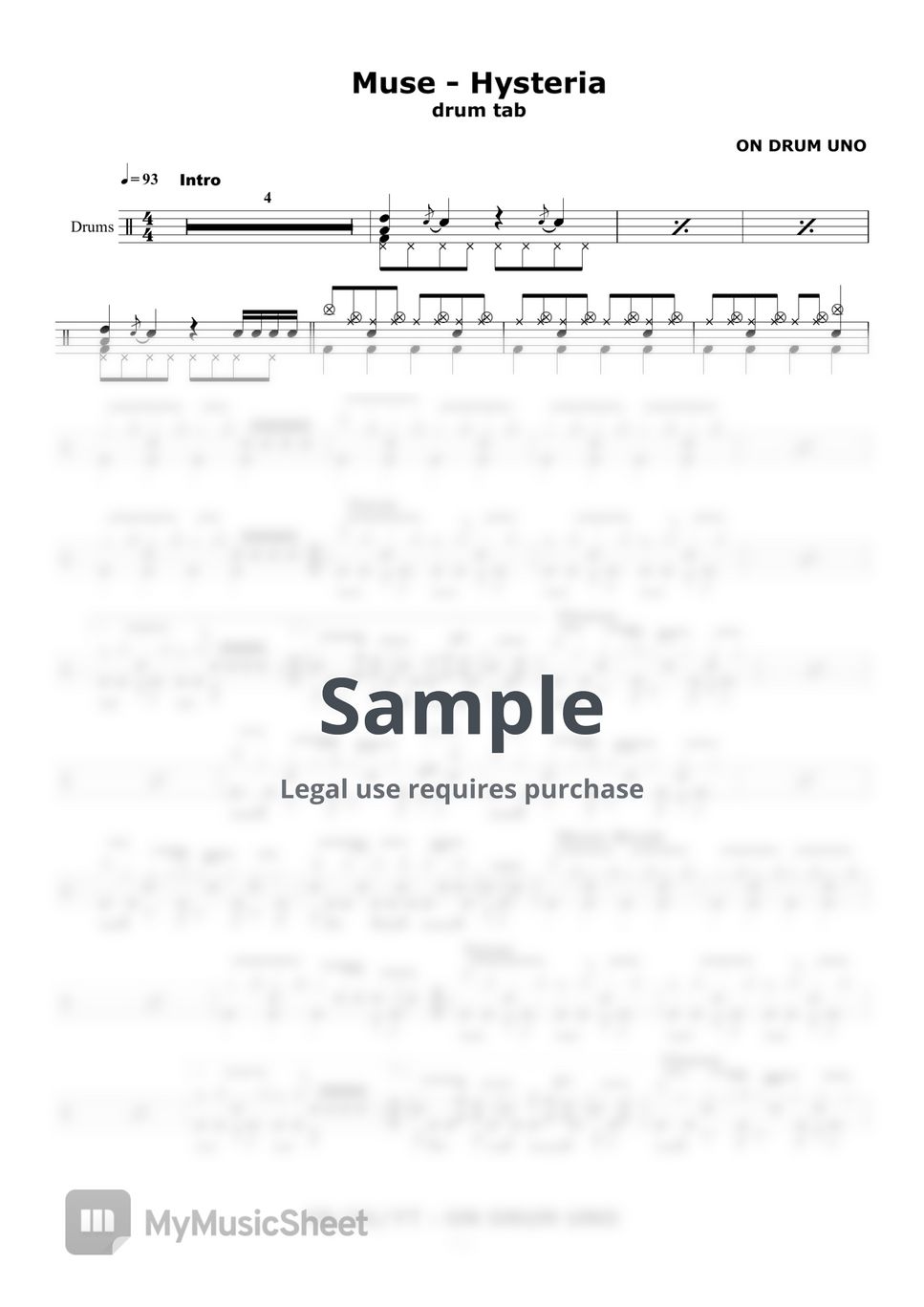 Muse - Hysteria by ON DRUM UNO