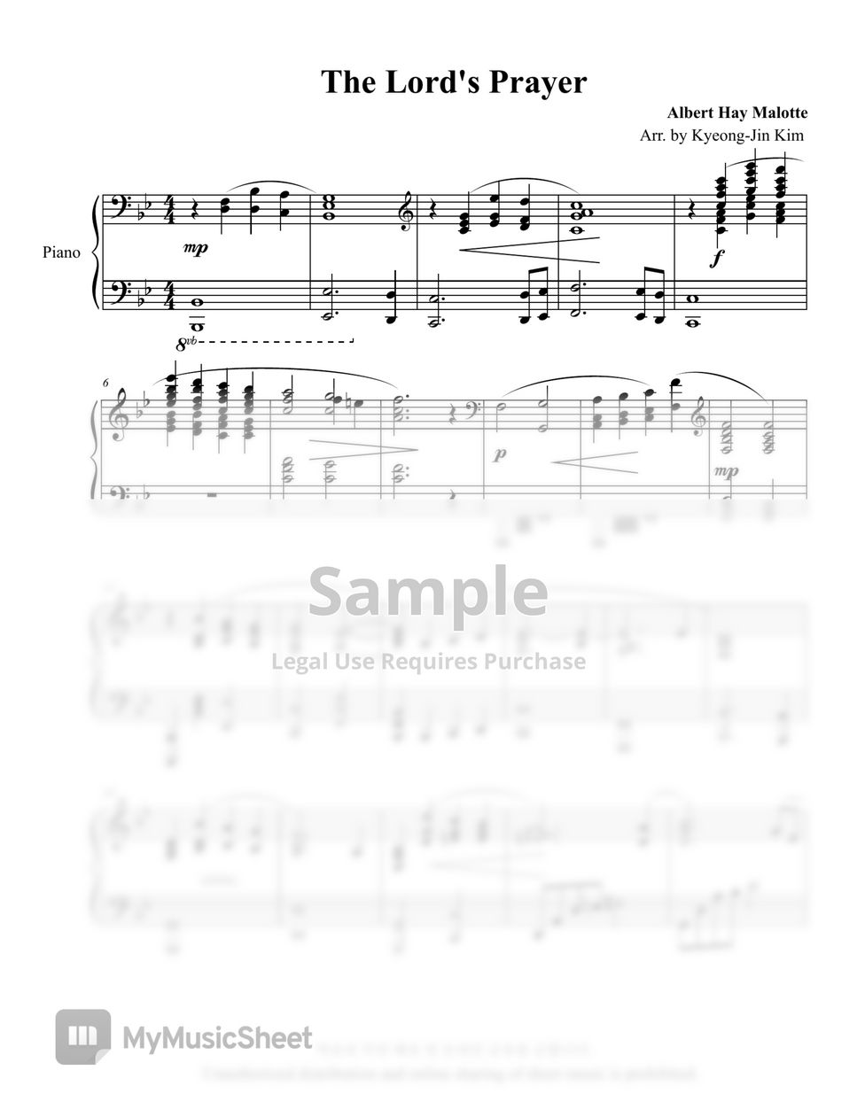A.H.Malotte - The Lord's prayer(주기도문) by Pianist Jin