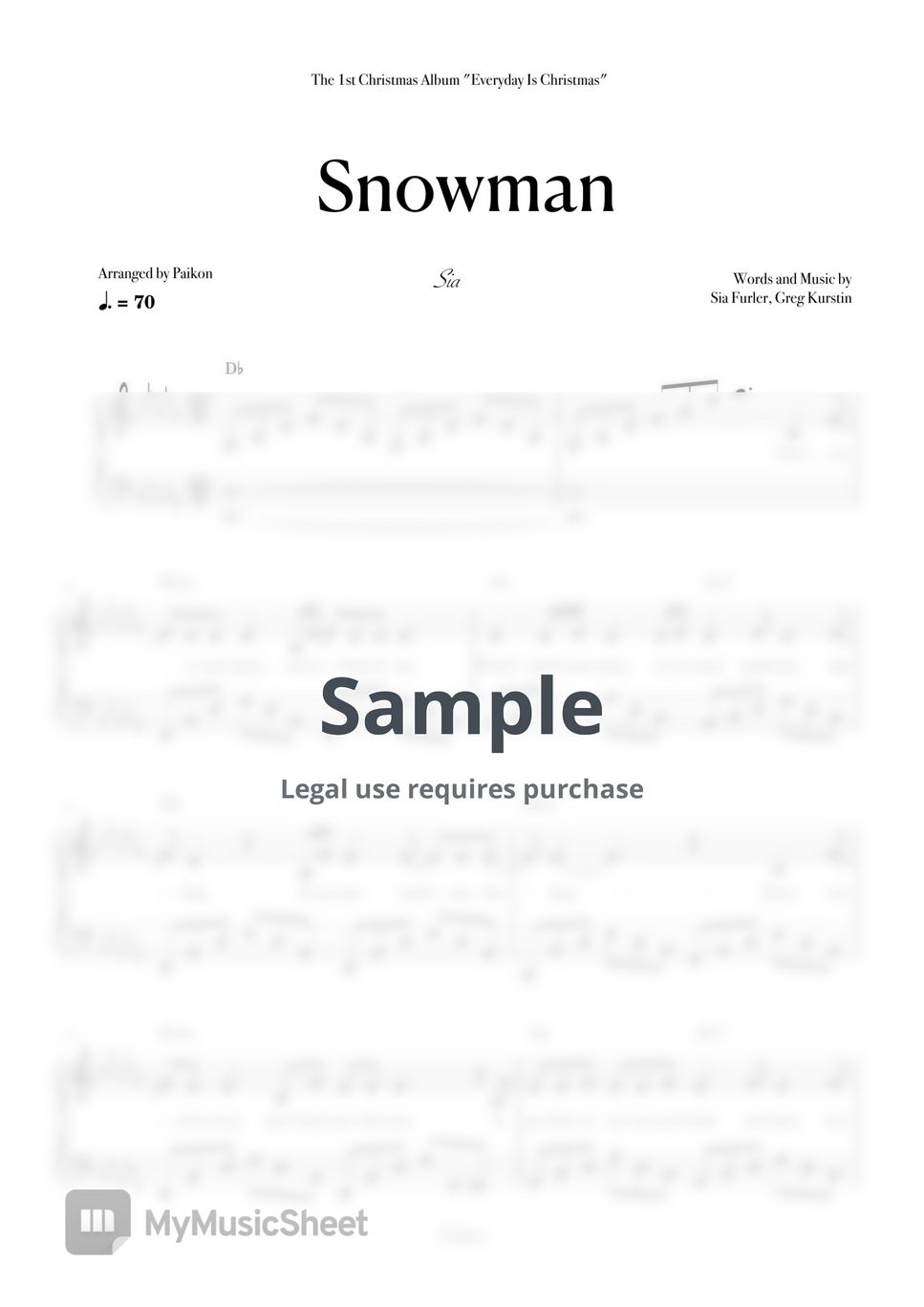 Sia - Snowman by Paikon