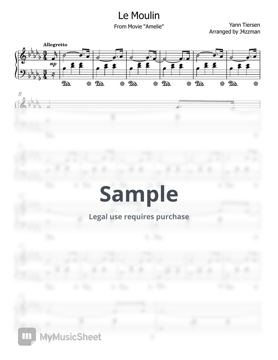 Yann tiersen le moulin sheets by j4zzman