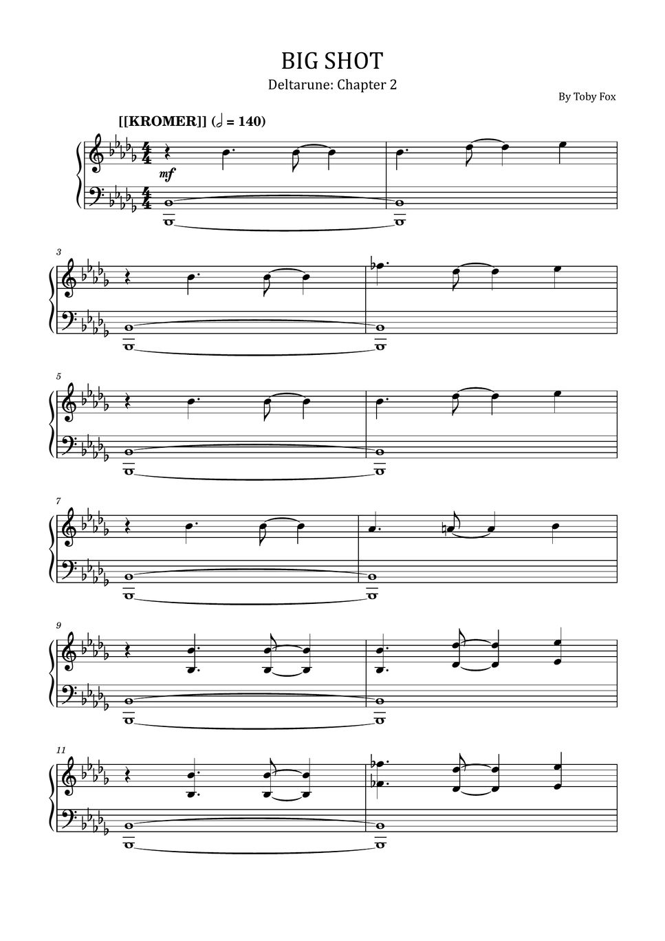 Deltarune BIG SHOT Deltarune Chapter 2 For Piano Solo Sheets By Poon