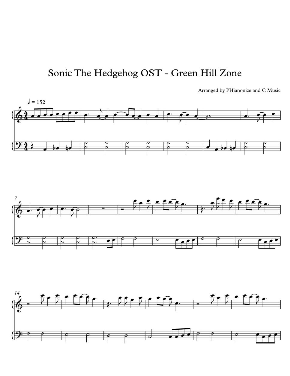 Sonic the Hedgehog - Green Hill Zone Sheet music for Piano, Violin