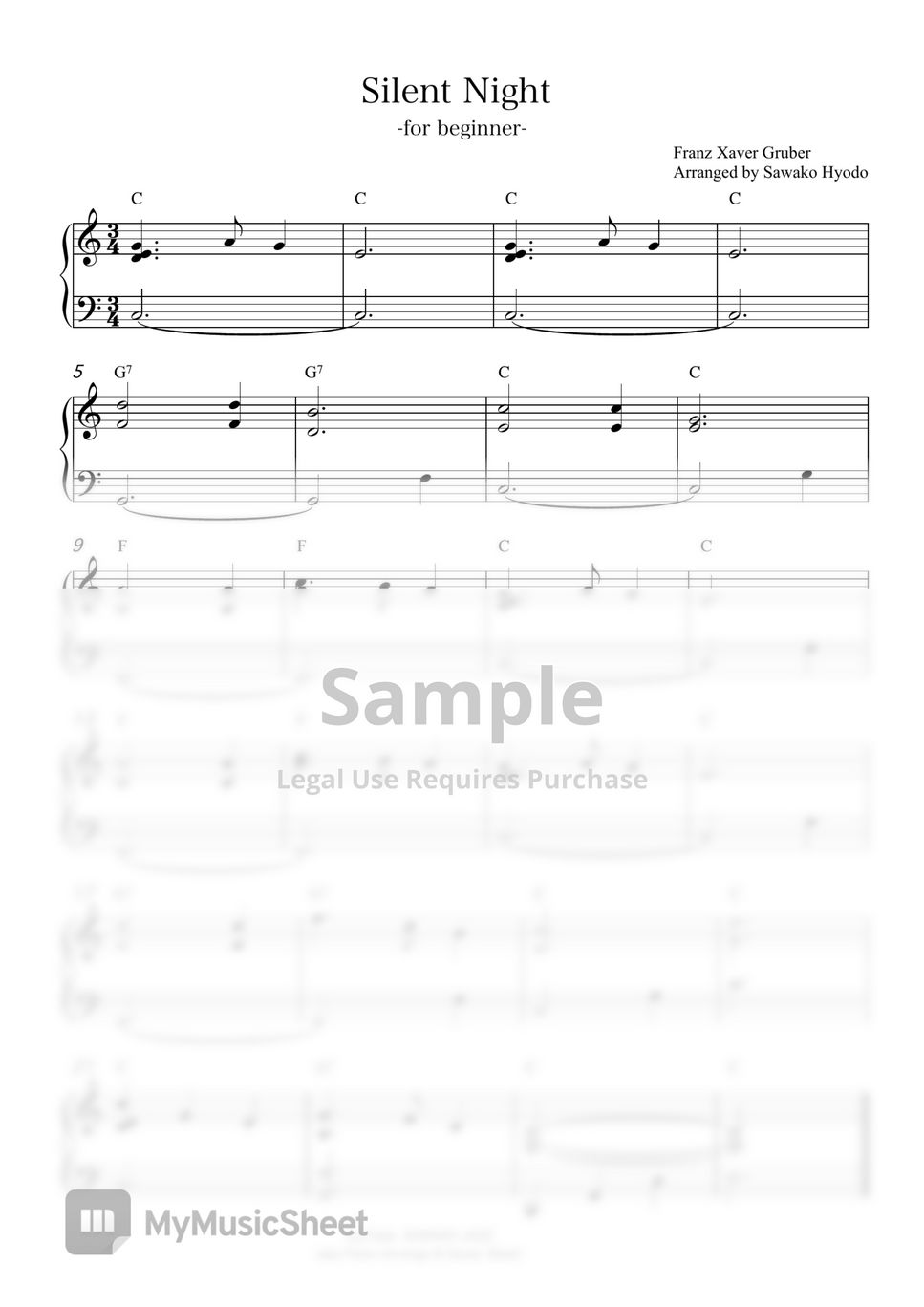 Silent Night(Jazz piano for beginner) (piano solo / jazz (for beginner