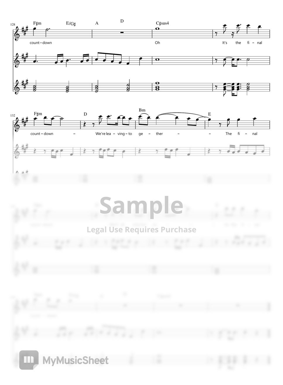 Europe - The Final Countdown (Synth.) 楽譜 by Gabiband