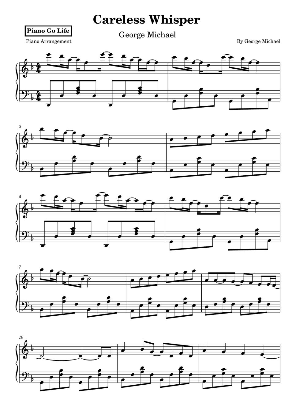 George michael careless whisper nuty by piano go life