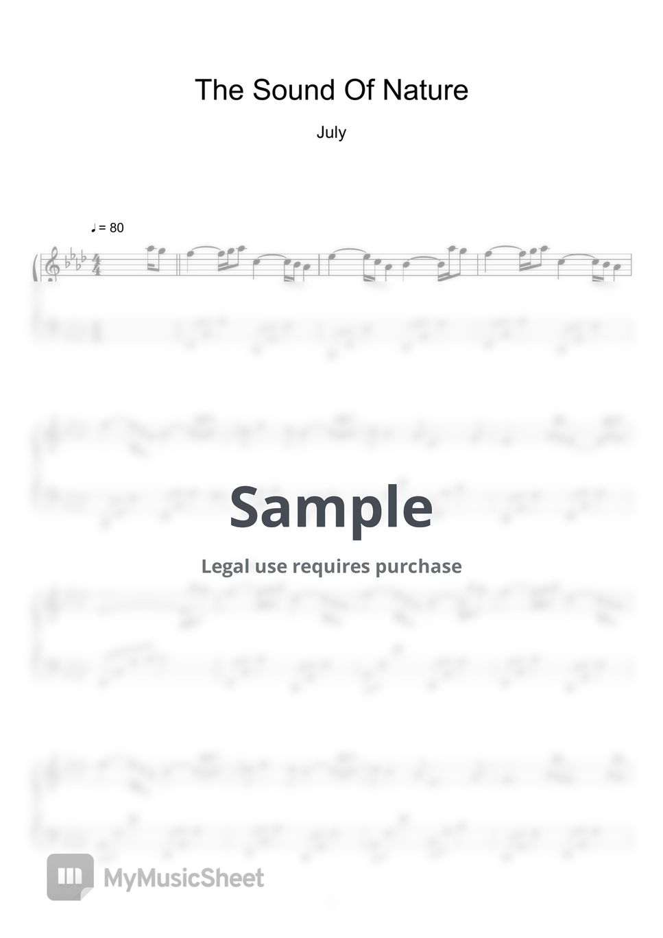 줄라이 (July) - The Sound Of Nature (Sheet Music, MIDI,) by sayu