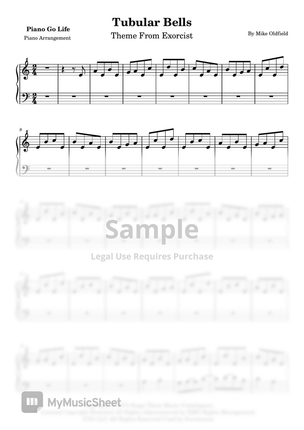 Theme From Exorcist - Tubular Bells by Piano Go Life