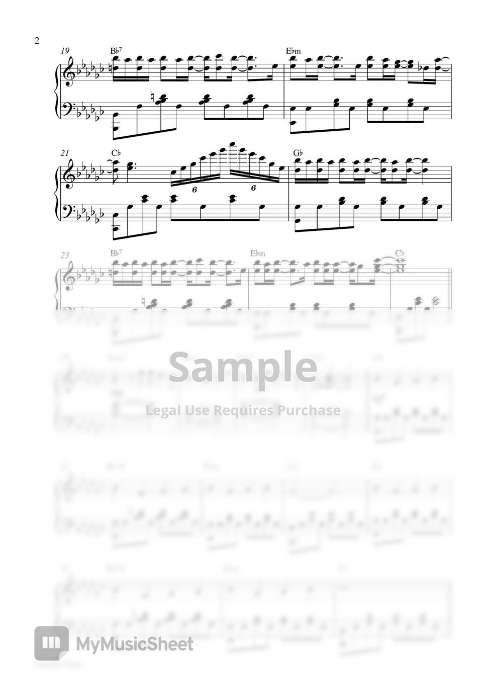 BTS JIN - Yours (2 PDF: Original Key in Gb & Easier Key in F) by Pianella Piano