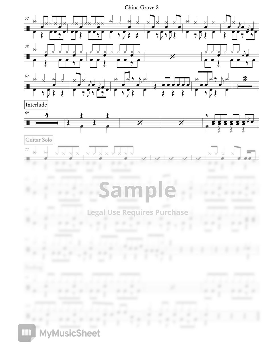 the-doobie-brothers-china-grove-sheets-by-arkadia-drums