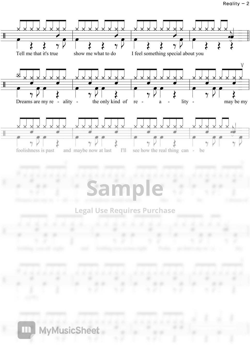 Richard Sanderson Reality (매우쉬움+) Sheets by JD MUSIC