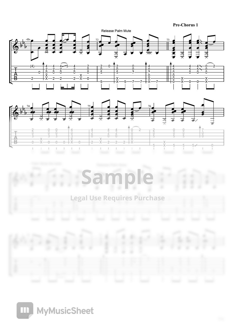 BTS - SERENDIPITY (guitar tab) Sheets by Woojeong Park