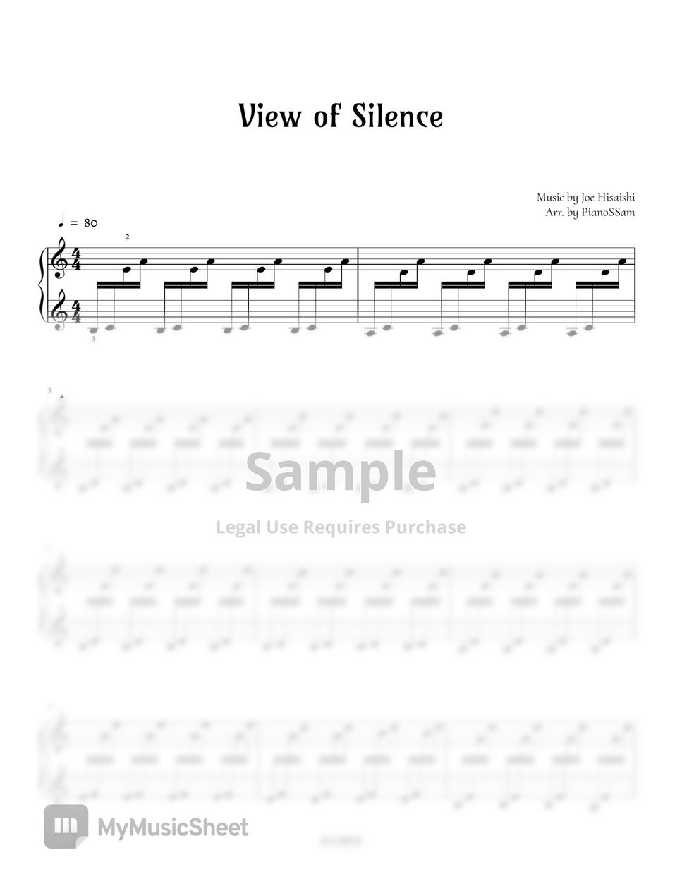 Joe Hisaishi - View of Silence by PianoSSam