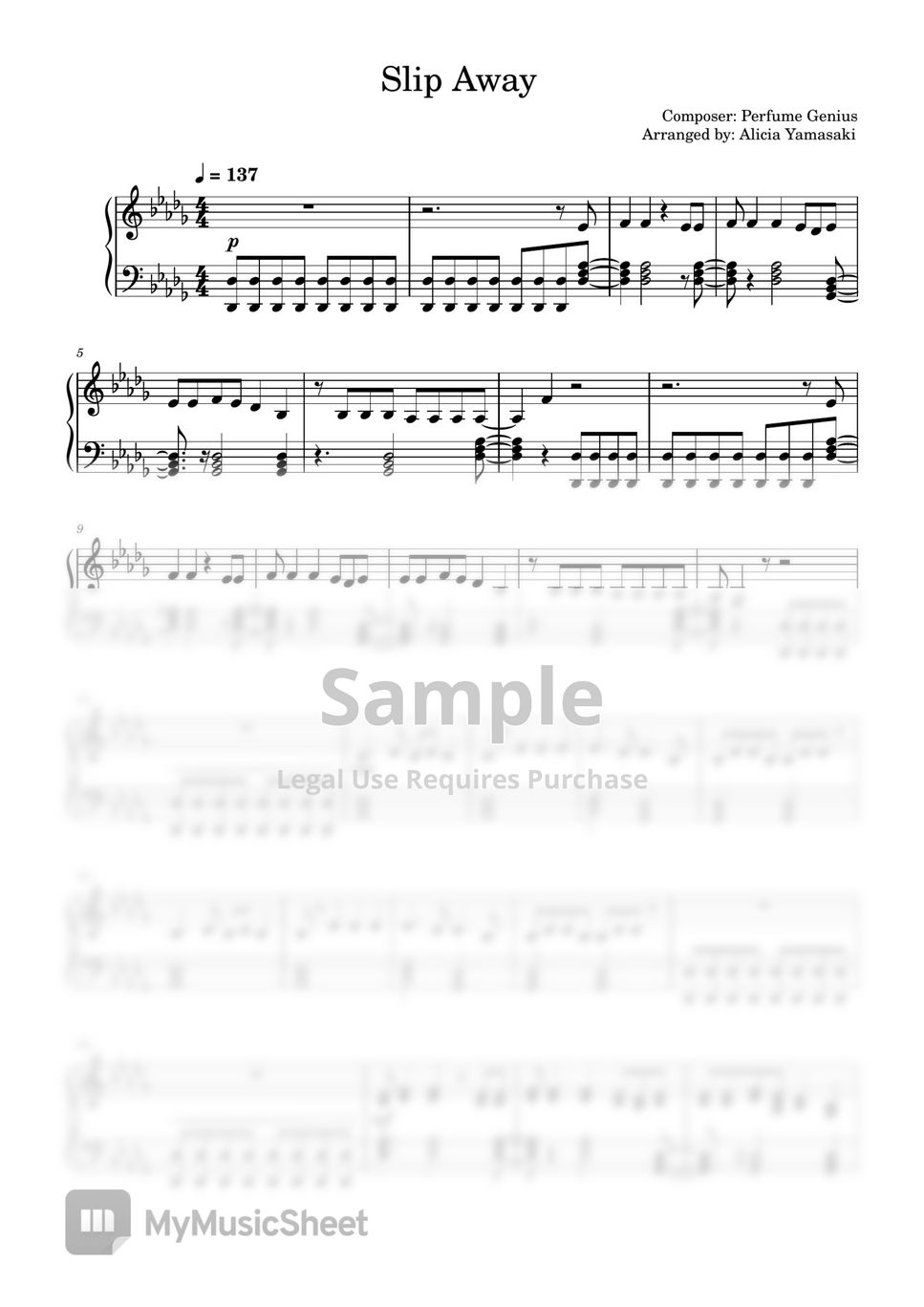 Perfume Genius Slip Away Sheets by Akiko Piano (Alicia Yamasaki)