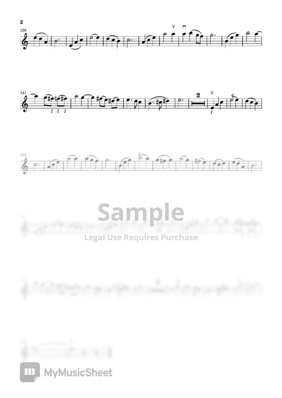 하울의 움직이는 성 - [바이올린 악보] 인생의 회전목마 (쉬운 버전 A minor (보잉, 핑거링 포함)) by Violinist Yujin Oh