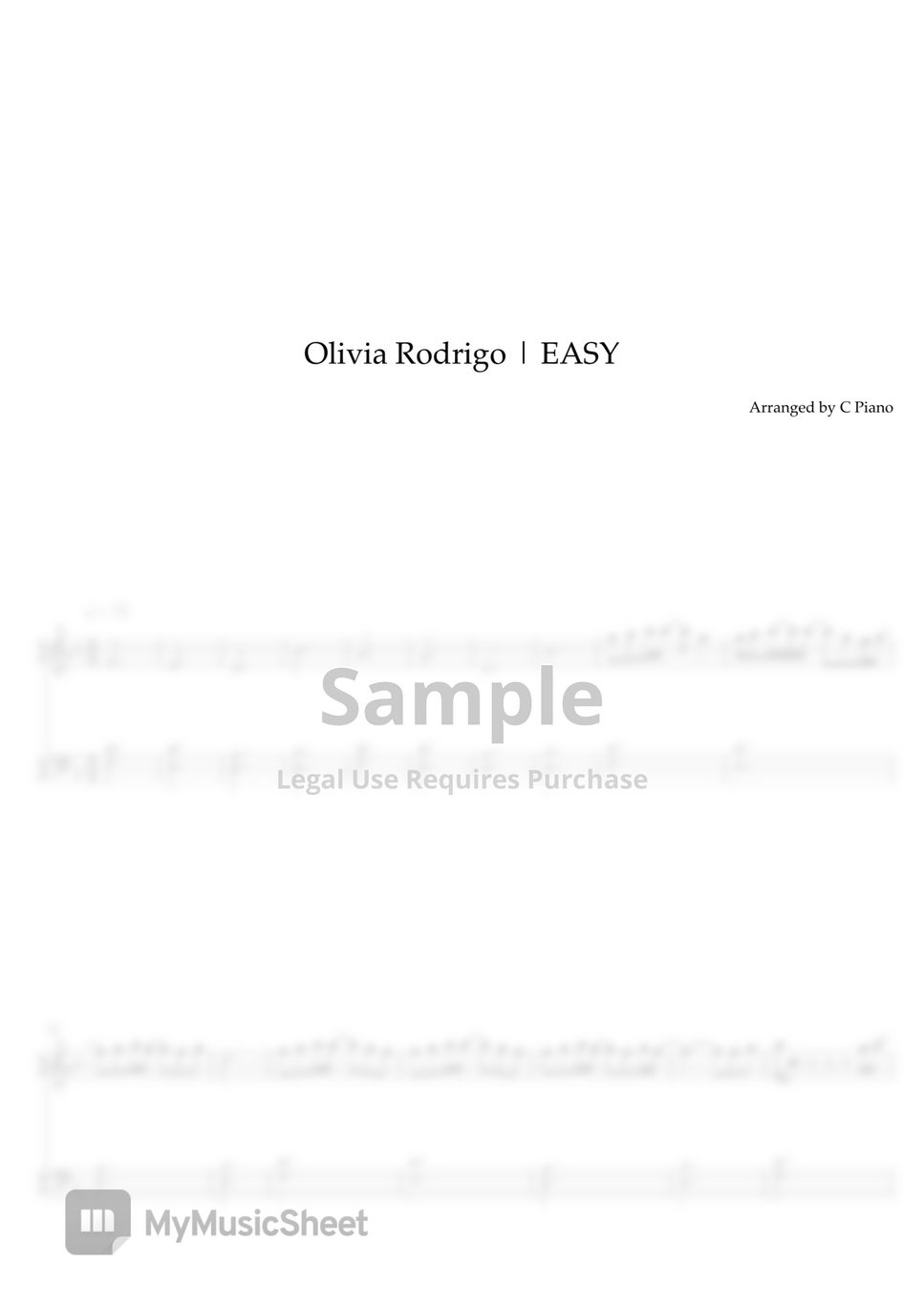 Olivia Rodrigo - traitor (Easy Version) by C Piano