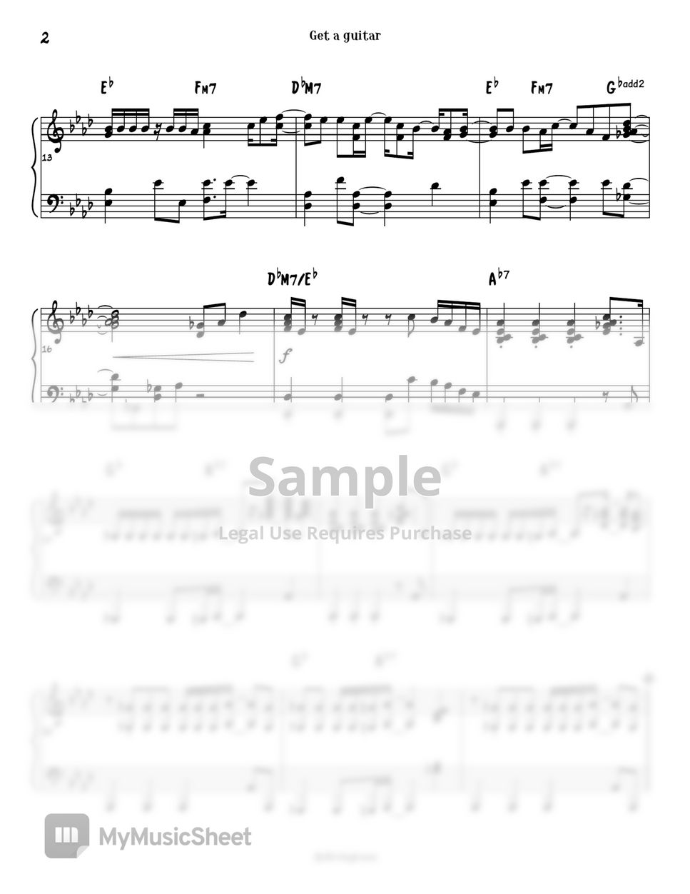 RIIZE (라이즈) - Get A Guitar (piano sheet / 피아노 악보) by Divingtone