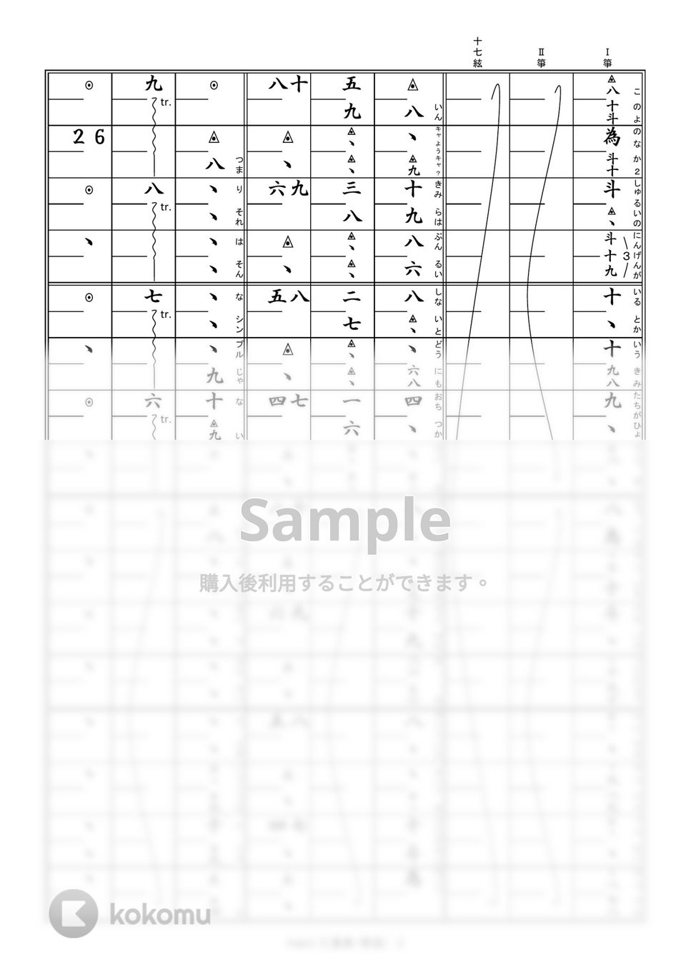 SEKAI NO OWARI - 箏譜　Habit（三重奏・簡易バージョン） by 織姫