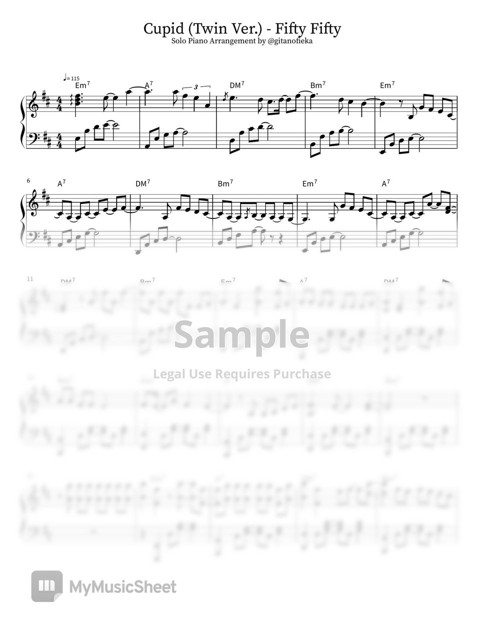 Cupid – Fifty Fifty Sheet music for Piano (Solo)