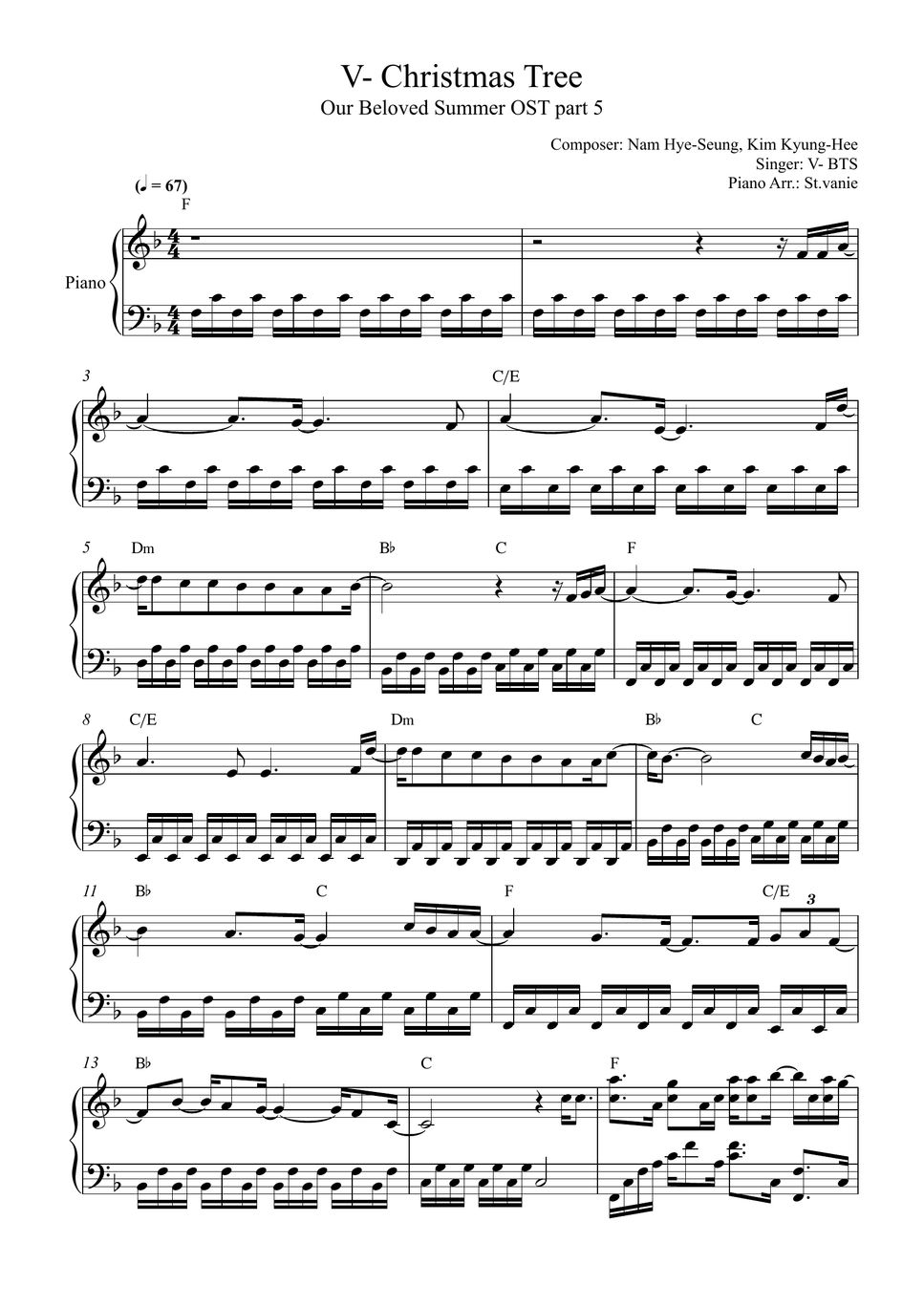 V (BTS) Christmas Tree 그 해 우리는(Our Beloved Summer) OST Part.5 V (BTS) Christmas Tree 그 해