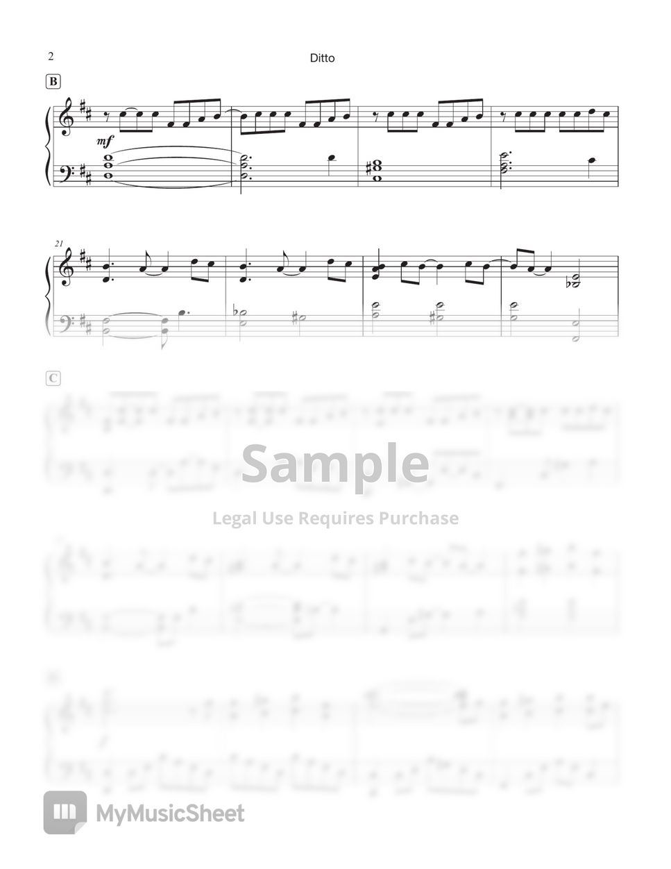 Ditto – NewJeans Ditto Sheet music for Piano (Solo)