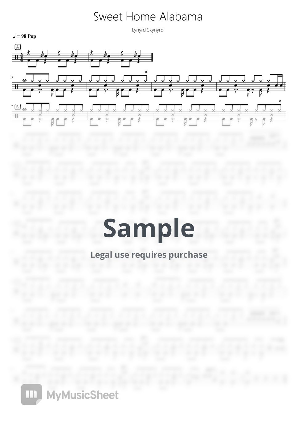 lynyrd-skynyrd-sweet-home-alabama-rock-school-lv4-sheets-by