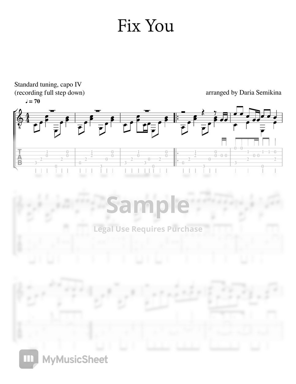 Fix You - Coldplay, PDF, Songs