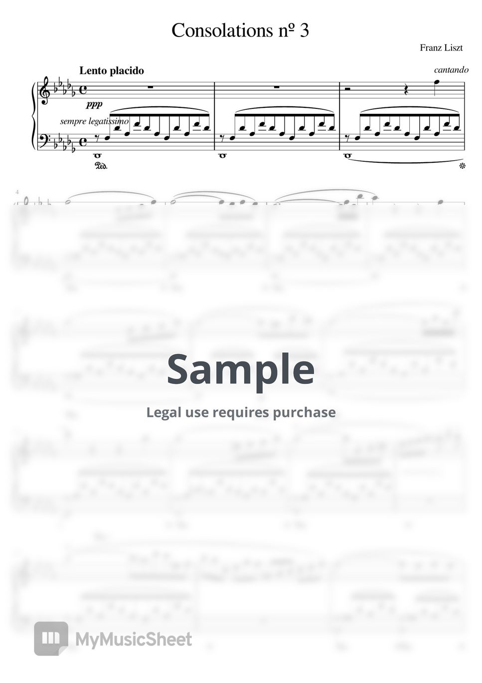 Franz Liszt - Consolation nº 3 by Piano Tutorial Score