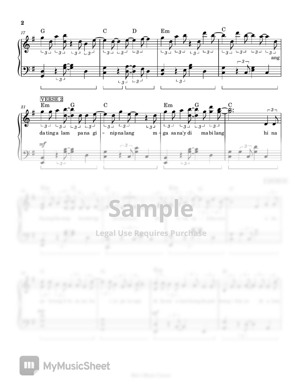 Cup of Joe - Estranghero (piano sheet music) by Mel's Music Corner