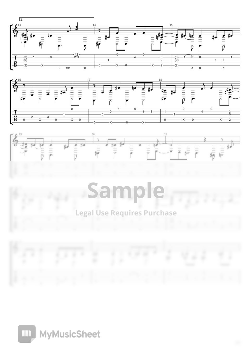 Kenshi Yonezu Kick Back (Chainsaw Man OP) Tab + 1staff by Alessandro