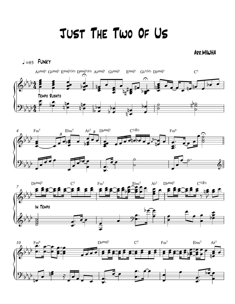 Bill Withers Just The Two Of Us (Funky Jazz) Sheets by MIWHA