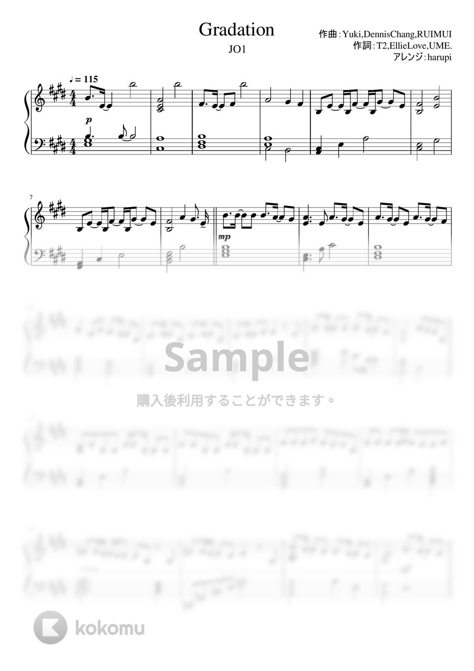 JO1 - Gradation (ピアノソロ,映画) by harupi