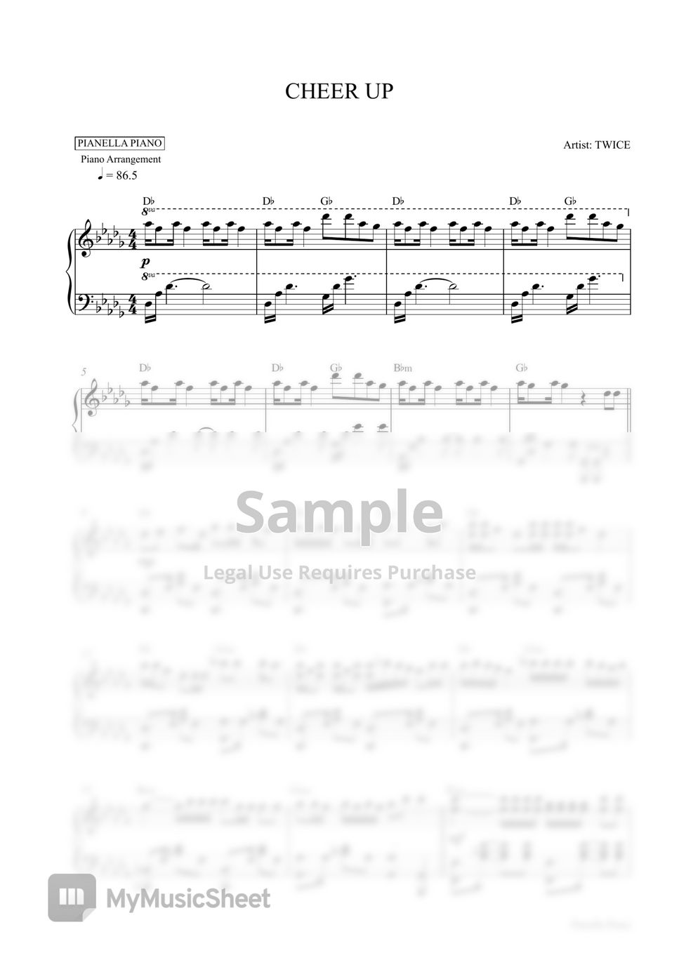 TWICE - CHEER UP (Piano Sheet) by Pianella Piano