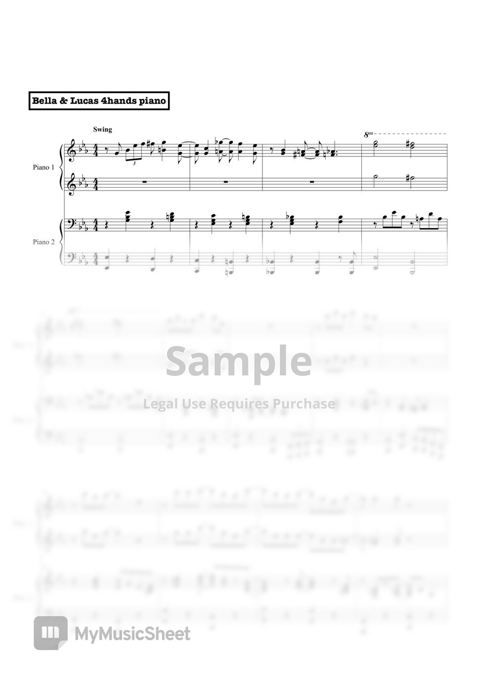 Toy Story - You've Got A Friend In Me (4hands piano) Sheets by BELLA&LUCAS