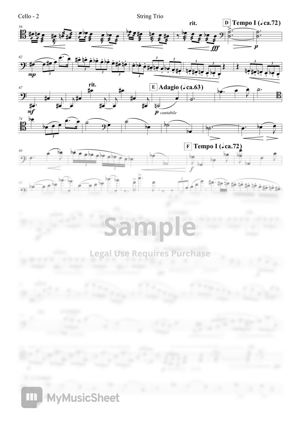 나실인 String Trio For Violin Viola And Cello Sheets By 나실인 