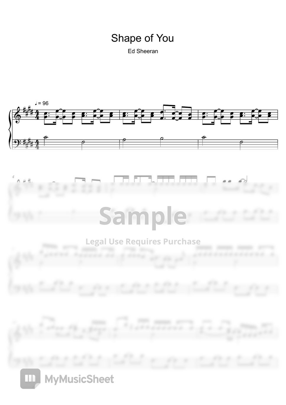 Ed Sheeran Shape of You (Sheet Music, MIDI,) Lembar Musik by Roxette